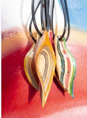 leaf项链 旧滑板改造吊坠手工原创首饰 二分之一制作