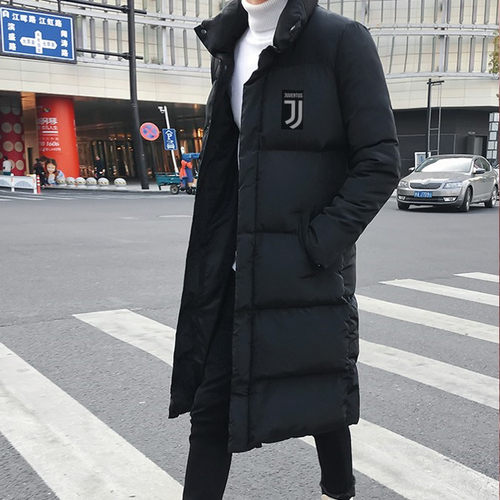 尤文球迷用品长款棉大衣冬装