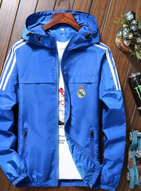 皇马连帽卫衣春秋款外套运动服