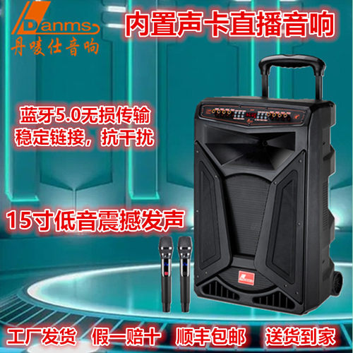 丹麦仕H9915内置声卡广场舞大功率户外K歌蓝牙音箱重低音直播音响