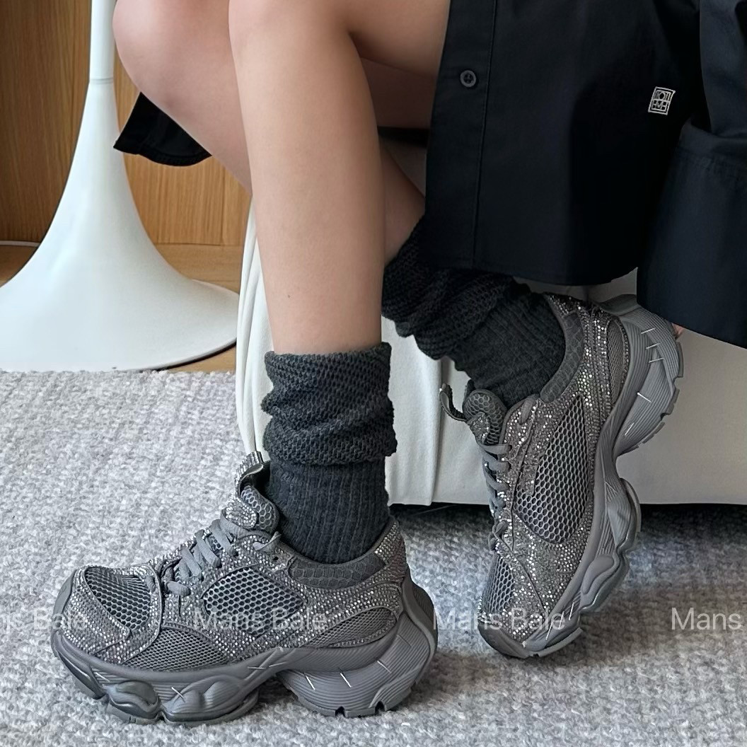 欧货水钻老爹鞋女2025春季新款百搭网面透气休闲运动鞋系带跑步鞋,女鞋,时尚休闲鞋,淘宝优惠券,粉丝福利购,淘宝优惠卷