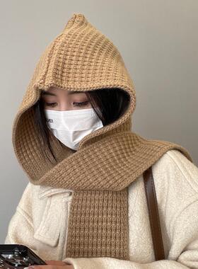 法拉克拉法帽巴拉法克帽巴拉克拉法帽女秋冬围脖一体围巾保暖斗篷