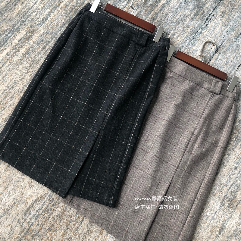 出意大利好货！ 精致女人BI备  格纹侧开叉毛呢半身裙包裙秋冬|msdalam kategori Butik wanita / wanita, skirt - dari Buy2taobao.com untuk memberikan perkhidmatan ejen Taobao profesional membeli