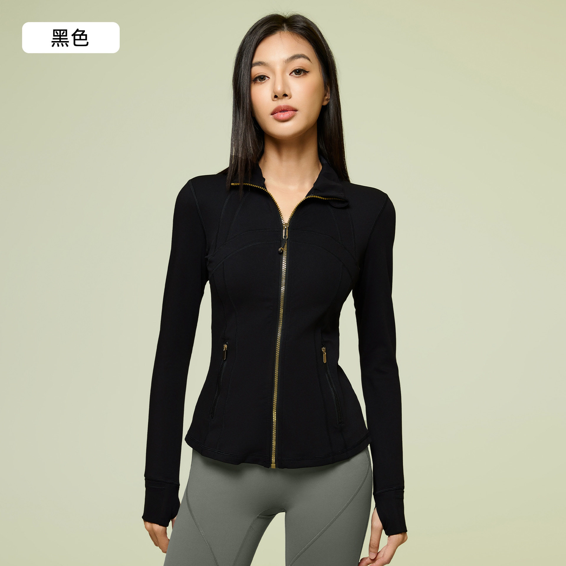 秋冬新款运动外套女紧身跑步拉链开衫夹克健身瑜伽服上衣女DAW182