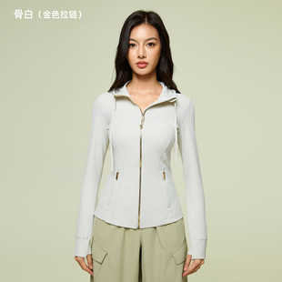 立领拉链夹克外套DAW204 瑜伽服上衣跑步健身运动长袖 新款 连帽开衫