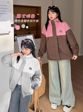k2971春季新款胖妹妹大码女装休闲外套巴恩风连帽宽松夹克外套