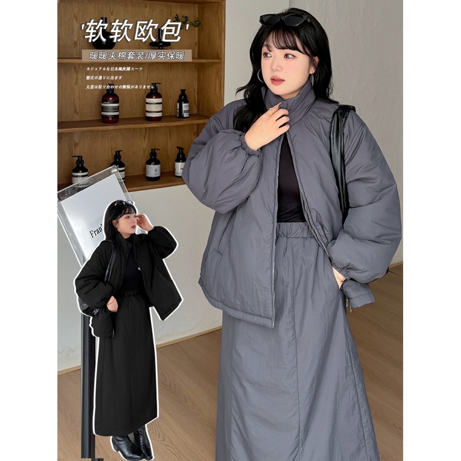 2025复古简约松弛感长袖夹棉套装冬新款宽松厚实保暖两件套女纯色,女装/女士精品,时尚套装,淘宝优惠券,粉丝福利购,淘宝优惠卷