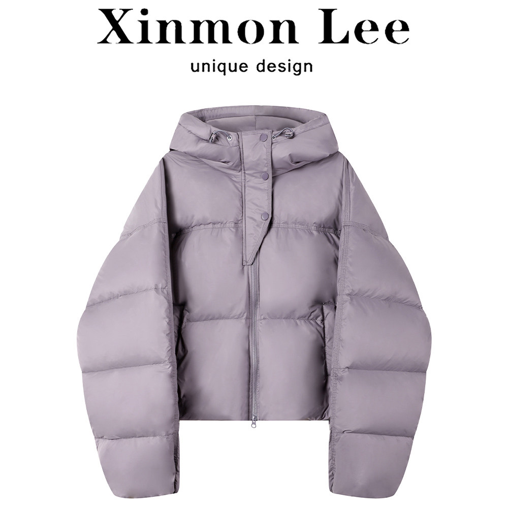 XinmonLee小个子轻薄肯豆羽绒服女士冬季百搭连帽面包服短款上衣