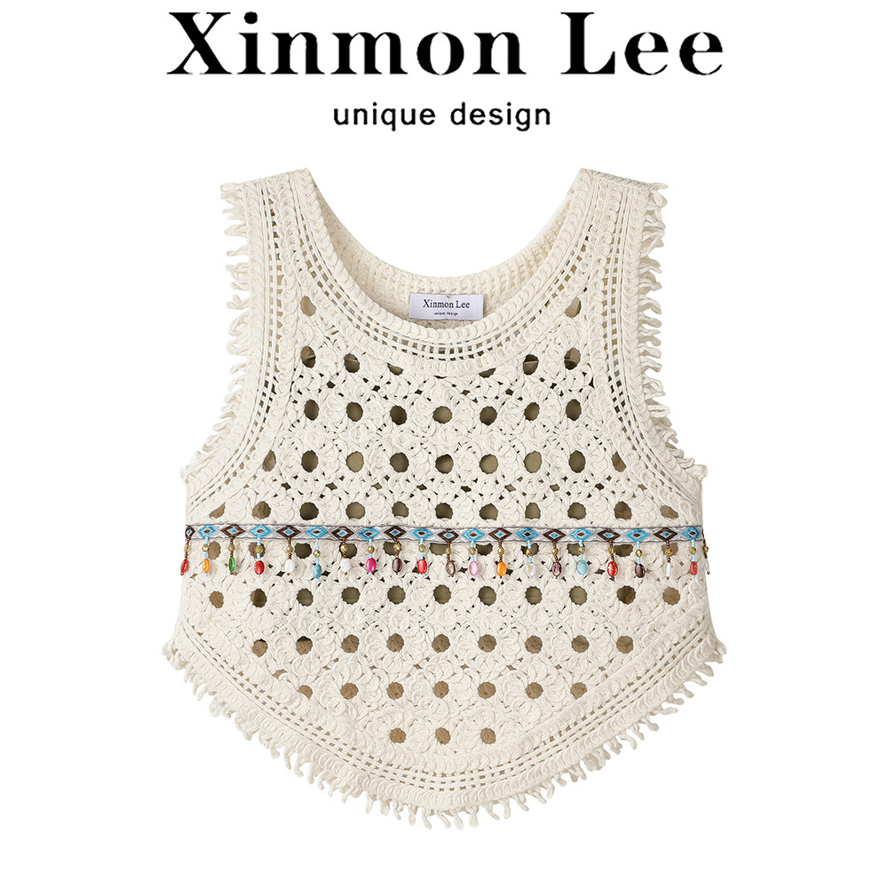 XinmonLee复古波西米亚无袖针织镂空夏季别致吊带抹胸内搭显瘦女
