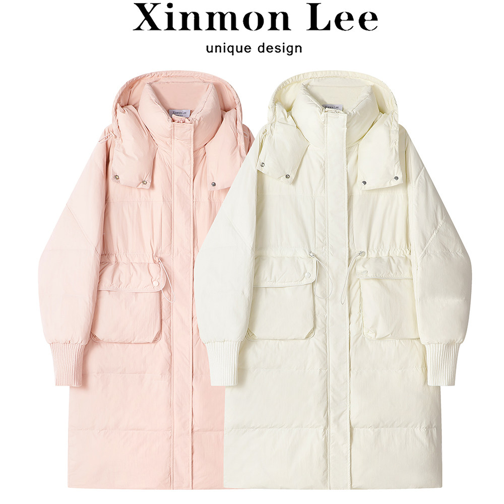 XinmonLee韩系高级感连帽加厚羽绒服冬季洋气收腰显瘦减龄棉服女