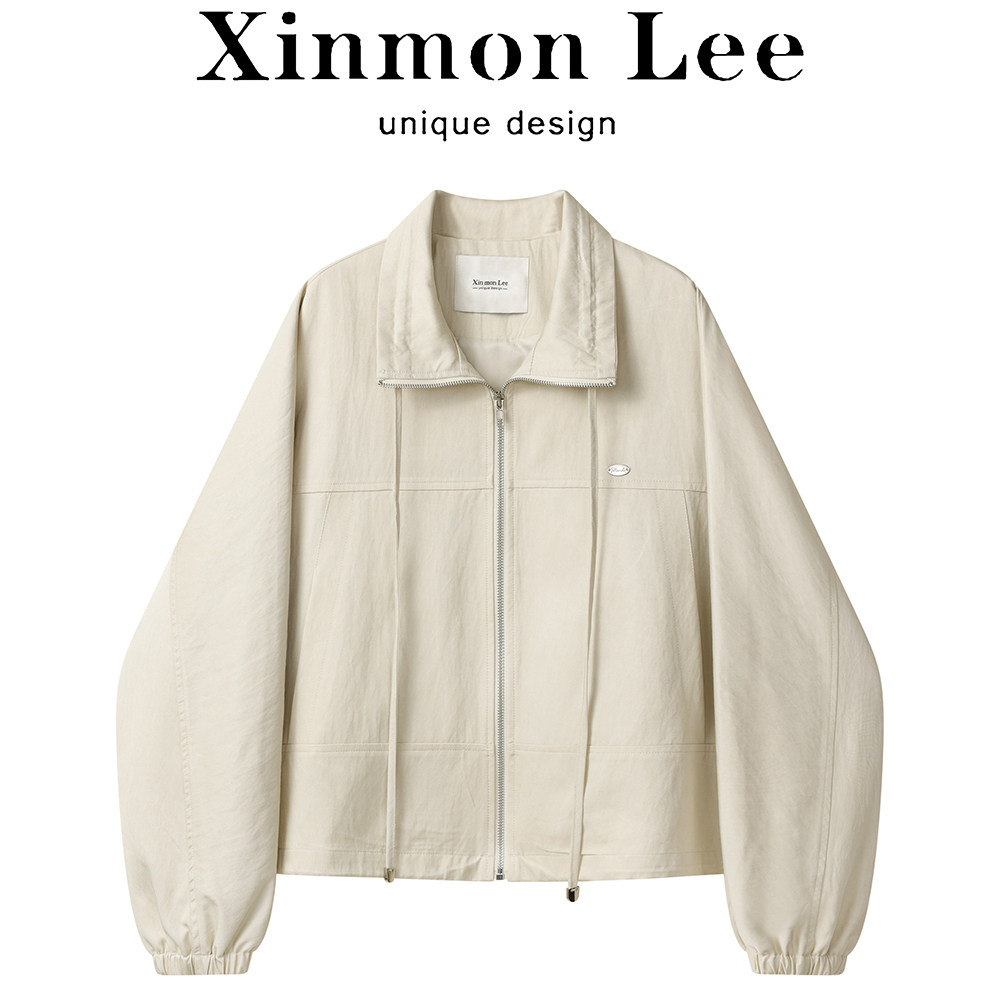 XinmonLee气质百搭短款风衣外套春季新款韩系简约短款冲锋衣夹克