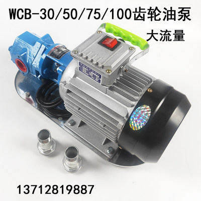 新品铝合金WCB-75/50/30齿轮泵液压油泵柴油机油高粘度自吸抽油泵