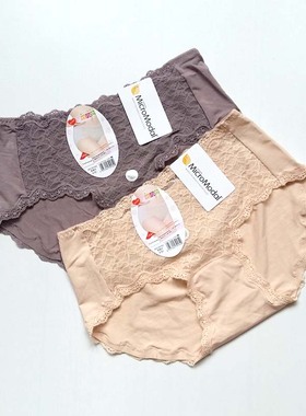 4条包邮黛丝少女中低腰兰精莫代尔蕾丝镂空双层棉档女内裤29162