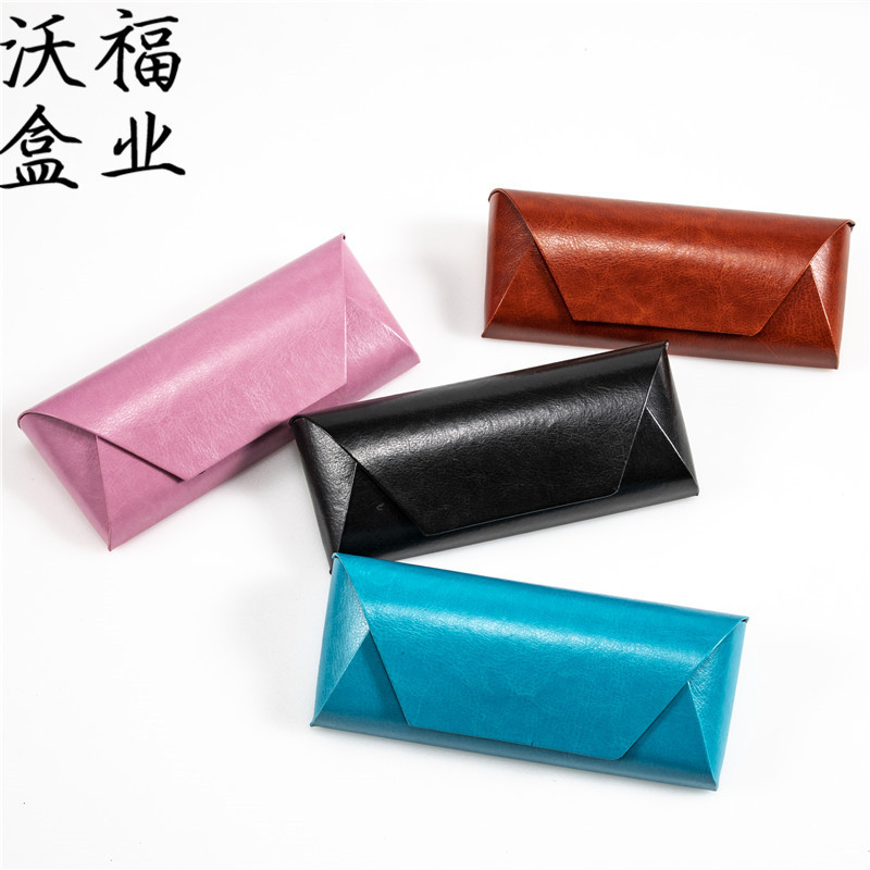 软包眼镜盒铁盒男女手工盒睛盒pu水晶纹皮质眼镜手工盒子