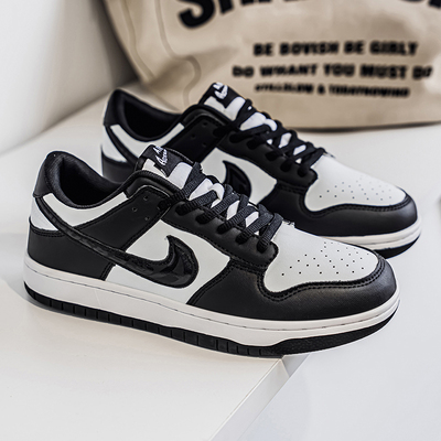 aj男鞋黑白熊猫影子灰低帮板鞋男女休闲运动鞋aj1倒钩百搭中大童