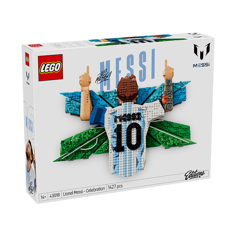 LEGO乐高足球43018梅西的庆祝时刻球星模型儿童拼装积木玩具