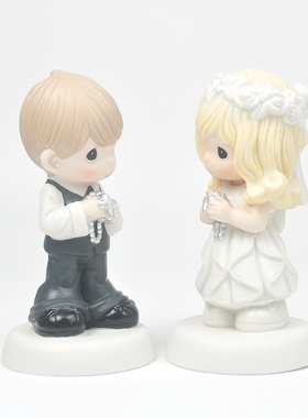 男孩女孩结婚陶瓷装饰摆件