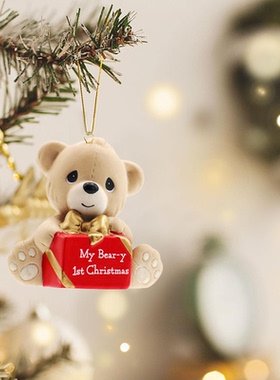 Cershar Precious Moments 水滴娃娃 陶瓷小熊圣诞节装饰摆件挂饰