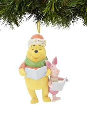 Cershar Lenox维尼熊与小猪陶瓷圣诞节圣诞树装饰挂件挂饰礼物
