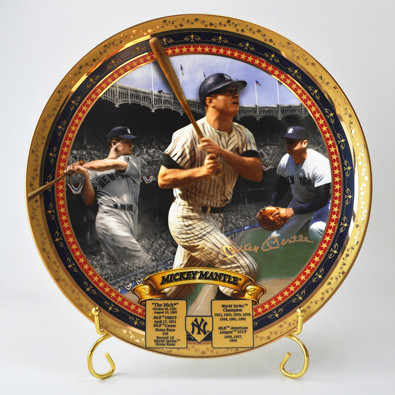 Cershar 美国职业棒球纽约洋基队 米奇.曼托 Mickey Mantle 瓷盘