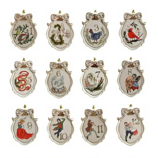 Cershar Lenox 十二月份节日陶瓷圣诞树挂饰吊饰 儿童房装饰挂件