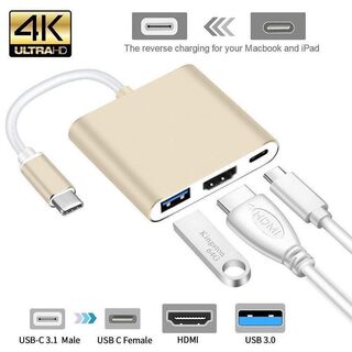 type-c转hdmi三合一拓展坞C口转4KHDMI USB3 C3.1转换器HUB分线器