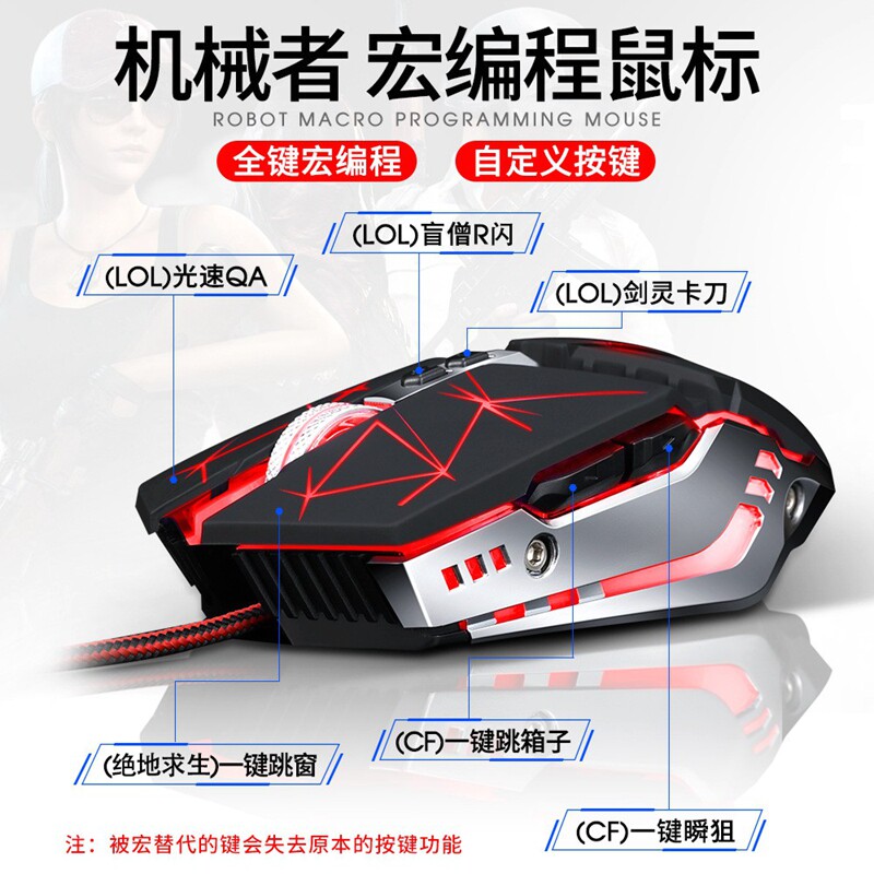 雷狼牧马人usb有线游戏光电鼠标