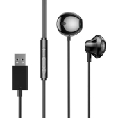 电脑usb耳机3.5mm有线线控入耳式 游戏耳塞电脑笔记本吃鸡直播监听