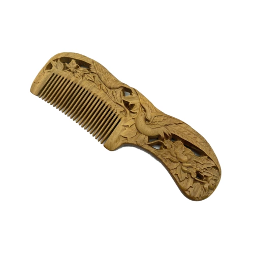 Чанчжоу расчесывать народные характеристики из ручной работы зеленый сандаловый дерево резное цветочное и дровяное дневное дни день рождения Подарочная коробка туризма