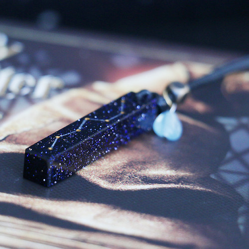 北斗七星项链男款天然海蓝宝吊坠