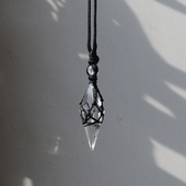 知了原创 几何 灵摆天然白水晶吊坠项链男女毛衣链高级感礼物