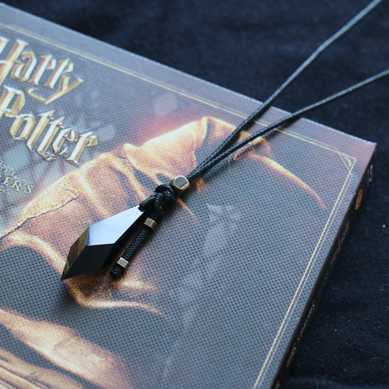 原创复古项链男款小众设计高级感礼物五行补水天然黑曜石吊坠男款