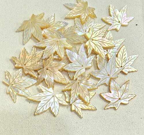 深海蝶贝25mm枫叶黄蝶贝手工DIY贝壳饰品配件材料