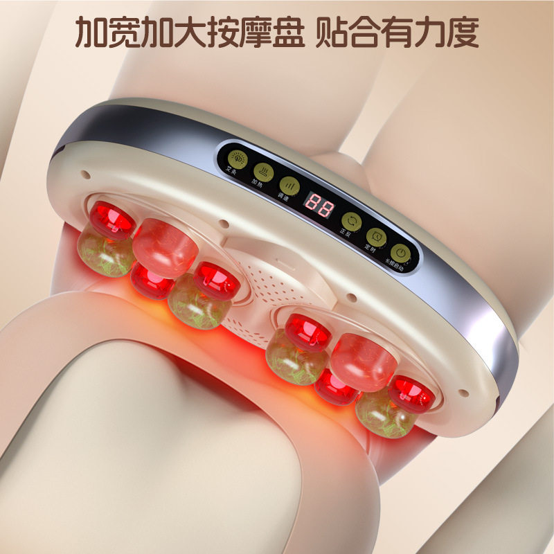 奥克斯揉腹仪砭石腹部按摩器双盘艾灸热敷定时促消化瘦身暖宫新款