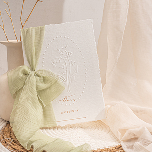 美美喜品ins铃兰花凹凸结婚礼浮雕誓言卡书宣言本致辞新郎娘卡片