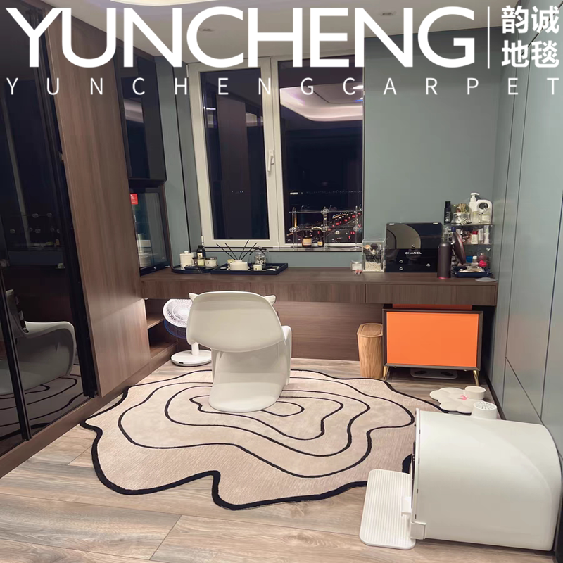 现代欧式轻奢不规则客厅茶几地毯卧室书房衣帽间床边床尾毯可定制