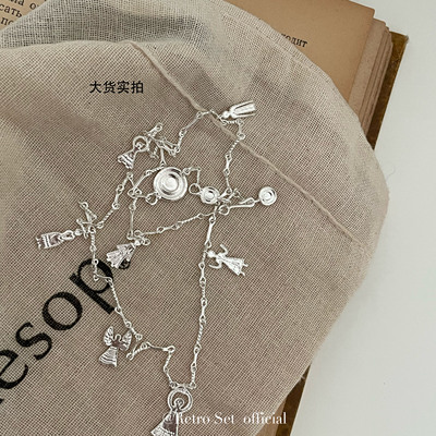 定制胡椒盐小众设计手工质感高级感趣味925纯银假日项链锁骨链