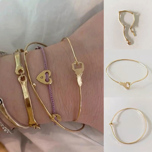 mars25小众设计钥匙纯银镀金手镯