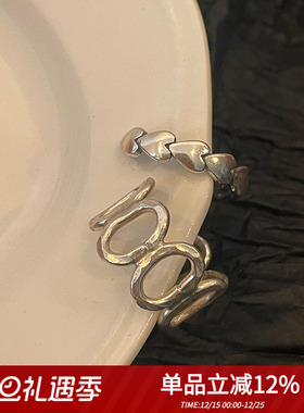 泰国纯手工s925简约百搭开口戒指