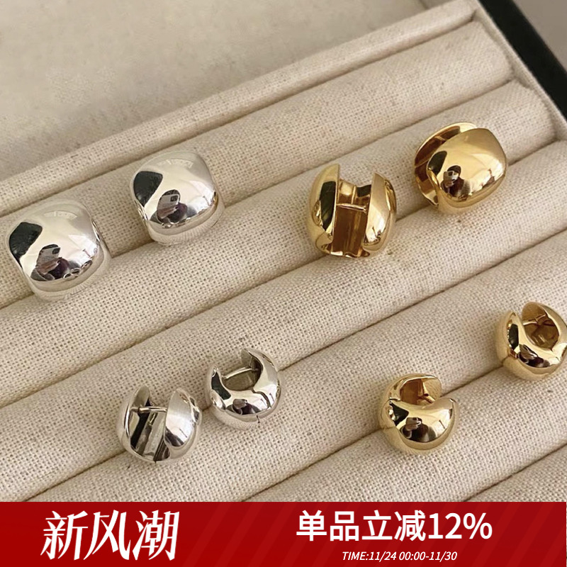 Annika925银简约女百搭耳环