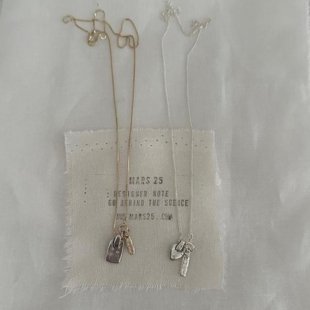 定制mars25k金拼银超爱 love小钻系列项链小众复古925纯银锁骨链