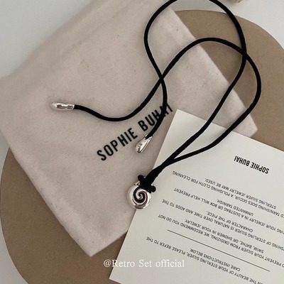 SophieBuhai纯银黑绳女百搭项链
