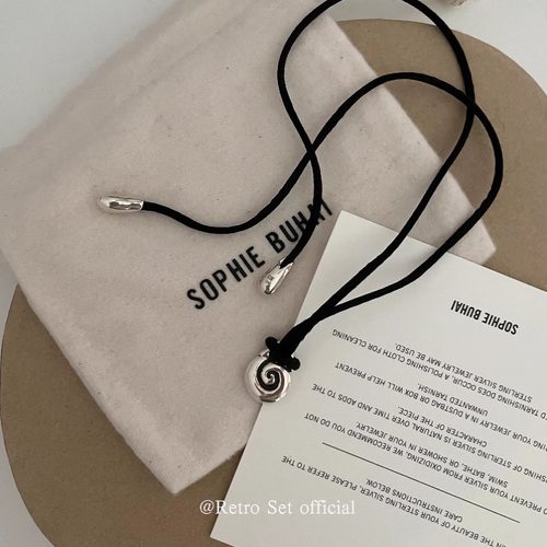 SophieBuhai纯银黑绳女百搭项链