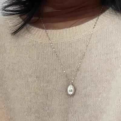 S925纯银扭片女小众项链毛衣链