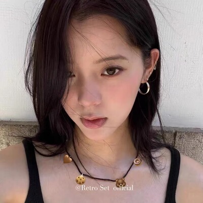 定制小众设计胡椒盐欧阳娜娜同款纯银泪手编绳简约项链质感首饰