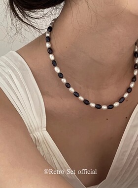 纯银珍珠串珠女赫本风项链