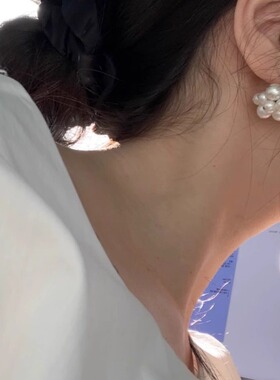 定制韩代Monday edition天然淡水珍珠气质优雅925纯银时髦耳环