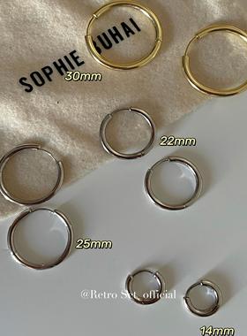 必入！925纯银tomwood圆环耳圈高级感素圈耳环耳饰女小众耳钉同款