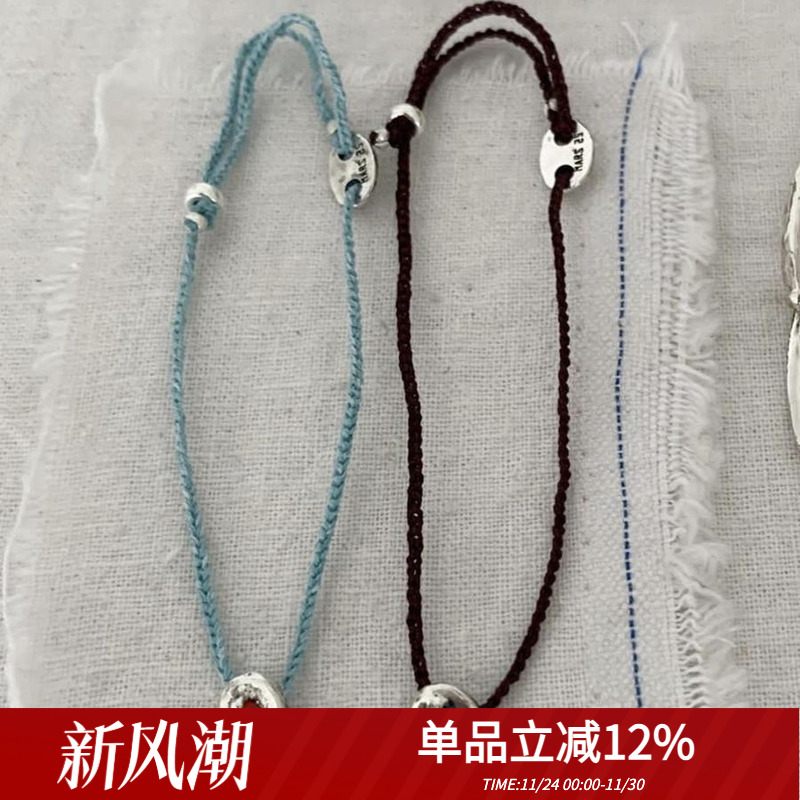 mars25女纯银石头手工编制小众