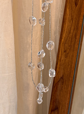 泰国手工银S925纯银白水晶项链